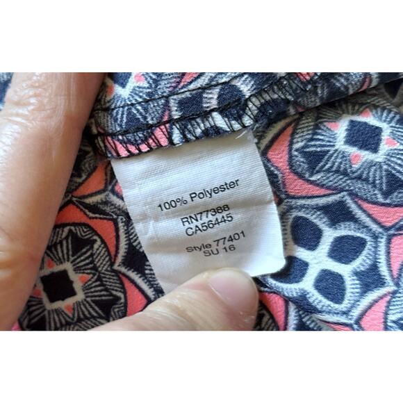 J. Crew XXS Geometric Print Scoop Neck Short Sleeve Blouse - Picture 7 of 8